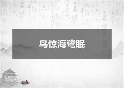 "鸟惊海鹭眠"的全诗出处及翻译赏析